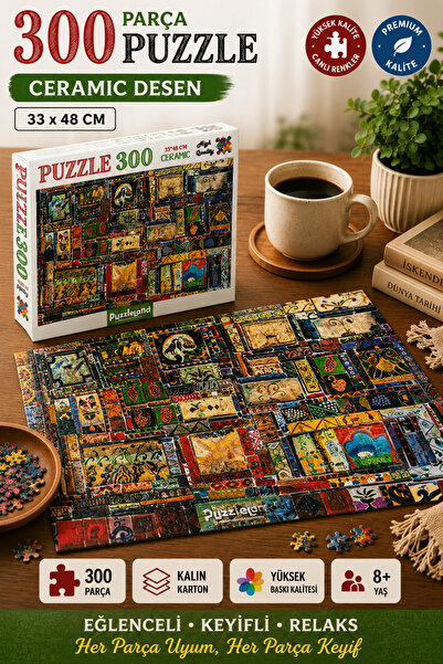 kidssan games Puzzleland Seramik Mozaik (Ceramic Mosaic) 300 Parça Puzzle 33x...