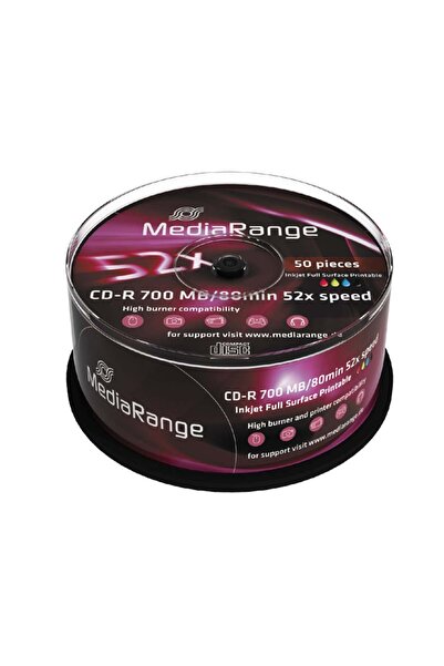 MediaRange Mediu CD-R 700MB|80min 52x (Cake 50) Imprimabil cu serviciu comple...