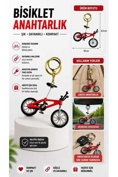 mdm style Breloc cu figurină de bicicletă, geantă metalică și accesorii pentr...