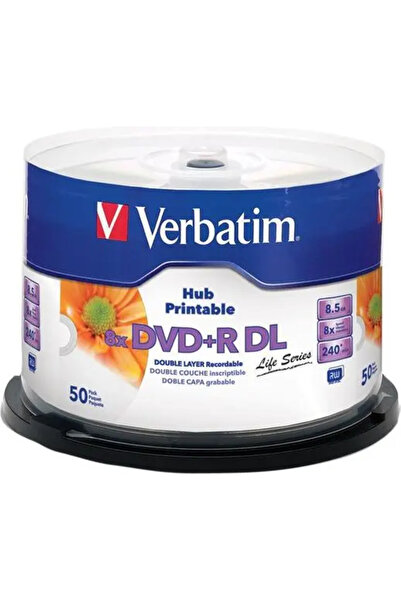 Verbatim 97693 DVD+R DL Verbatimspindle 50 8,5GB 8x suprafață lată imprimabilă