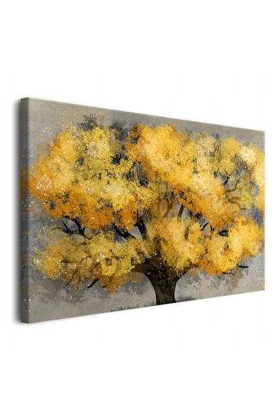 Naklejkomania Tablou pe panza, Polonia, Toamna copac galben, 120 cm x 80 cm, ...
