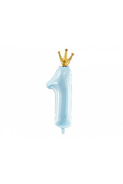 Partydeco Balon din folie Cifra ''1'', 30x90cm, albastru one size