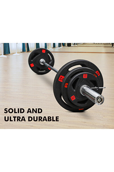 miracle fitness 6 ft Olympic Bar with Tri Grip Olympic Plates Set | 60 Kg Set