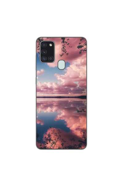 OEM Husa compatibila cu Samsung Galaxy A21s Silicon Gel Tpu Model Pink Clouds