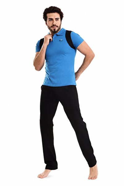 CottonVia Men's Pajama Set, 100% Cotton, Buttoned Collar, Short Sleeve, 30/1 ...