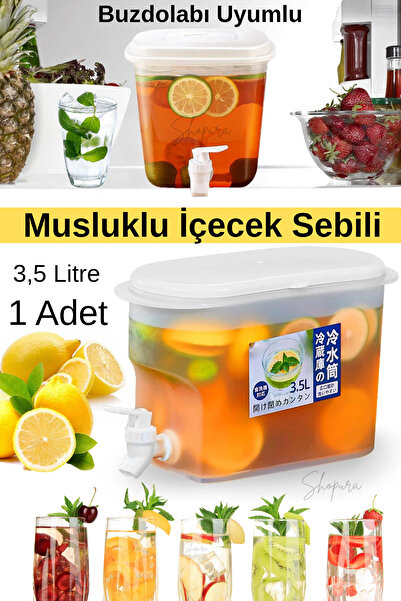Shopura Buzdolabı Düzenleyici Musluklu Su Limonata Meşrubat Sebili - Detoks S...