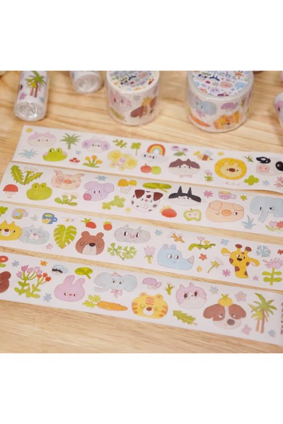İthal L13-Wanle studio 100cm bandă washi cu animale dulci, cu tăiere automată