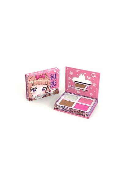 RUDE cosmetics Paletă de față 4-în-1 - 2 x fard de obraz, 1 x iluminator, 1 x...
