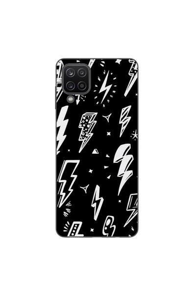 OEM Case compatible with Samsung Galaxy A12 Silicon Gel Tpu Lightnings Pattern