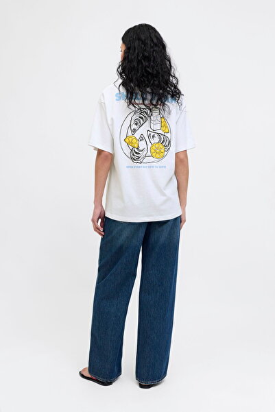 Jack & Jones Tricou de damă cu imprimeu pe spate, croială largă - Millow