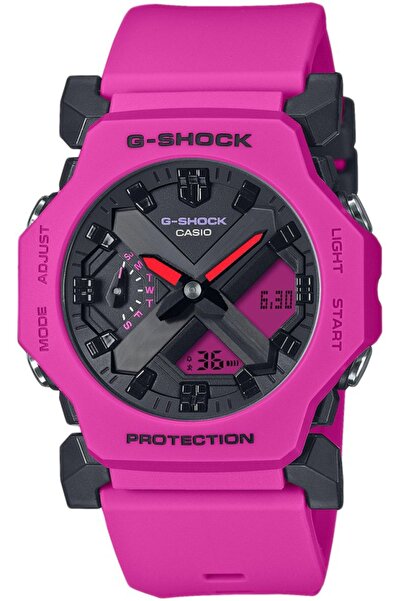 G-SHOCK Ceas bărbătesc GA-2300-4AER — roz, sportiv, rezistent la șocuri.