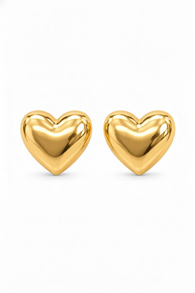 Jack Ferrero Pair of Gold Color Heart-Shaped Stylish and Minimalist Bijoux Ea...