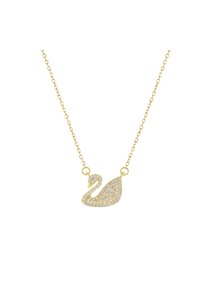 Black Season White Swan Necklace Zircon Elegant