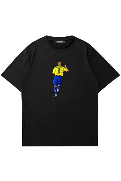 Mad&Calf Unisex majica sa širokim izrezom i printom Ronaldo Nazario