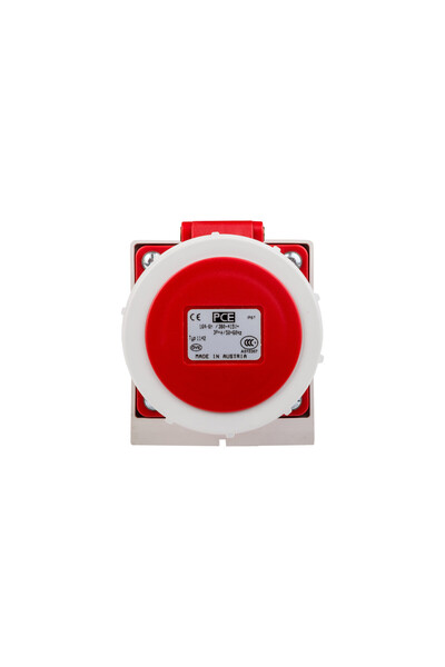 PCE Priză fixă 16A 4P 400V roșu IP67 /fără garnitură/ 1142-6
