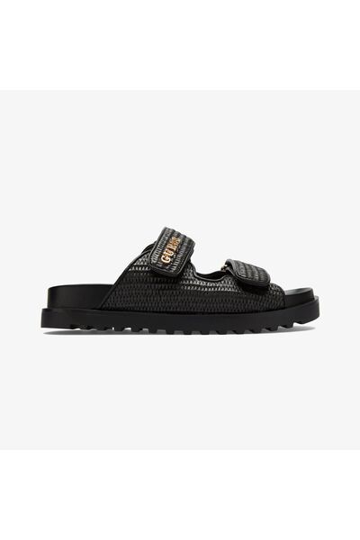 Guess Fadelizeide Printed Fabric Women's Black Slippers