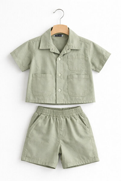 NOBLEKIDS Boy's Shirt and Shorts Set Khaki