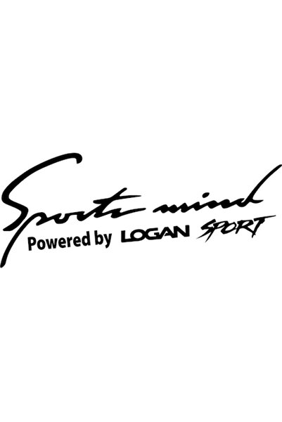 Oracal Autocolant auto Logan, Mentalitate sportivă, Negru, 30 cm x 12 cm