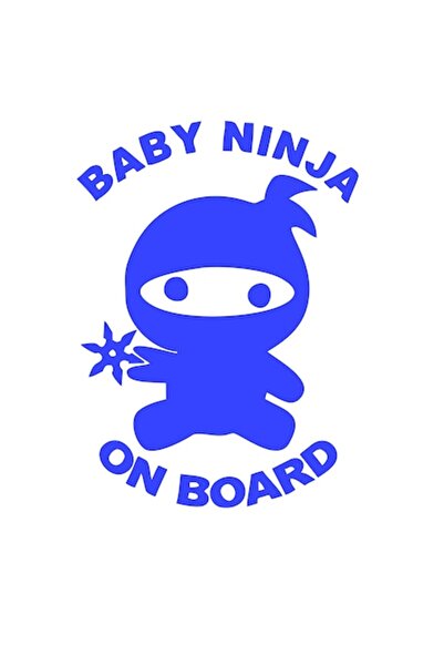 Oracal Autocolant Bebeluș la bord, Ninja, Albastru, 20 cm