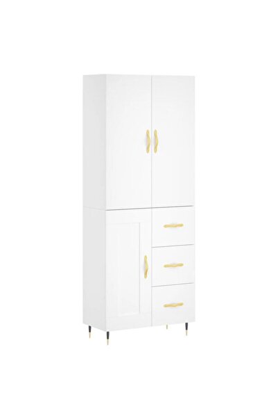 vidaxl Dulap înalt, alb, 69.5 x 34 x 180 cm, lemn prelucrat