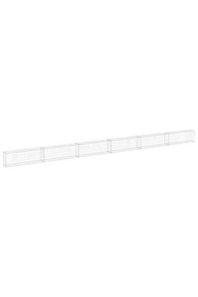 vidaxl Zid gabion cu capace, 900 x 30 x 50 cm, oțel galvanizat