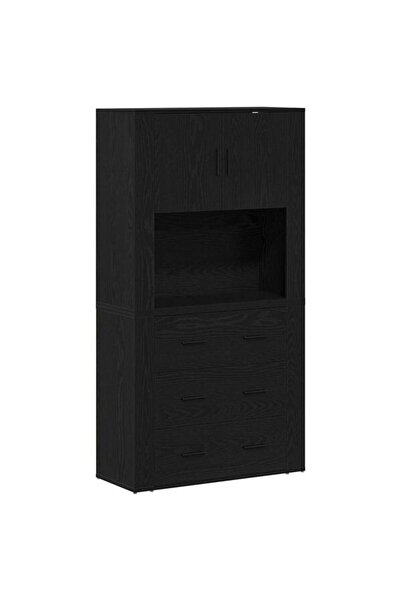 vidaxl Comodă cu sertar Stejar negru 80 x 33 x 150 cm Lemn compozit