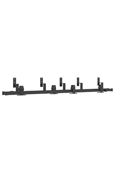 vidaxl Set de feronerie pentru ușă glisantă, negru, 183 cm, oțel