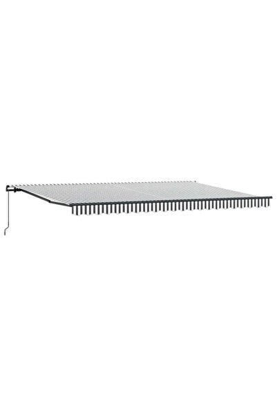 vidaxl Copertină retractabilă manuală, Antracit/Alb, 500 x 300 cm