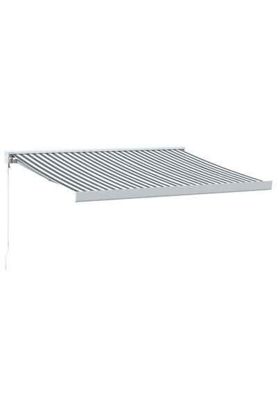 vidaxl Copertină retractabilă Antracit/Alb, 3,5 x 2,5 m, Textil/Aluminiu