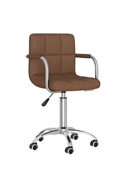 vidaxl Scaun de birou pivotant, maro, material textil