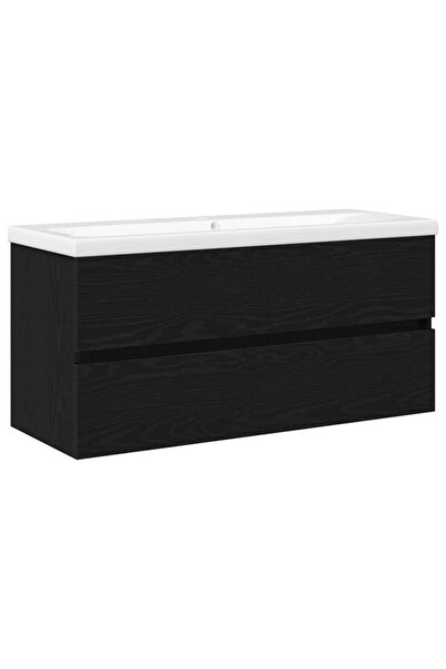 vidaxl Dulap lavoar baie stejar negru 100 x 39 x 62 cm