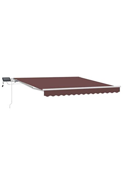 vidaxl Copertină retractabilă manuală cu LED, maro, 300 x 250 cm
