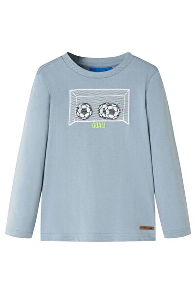 vidaxl Tricou cu mânecă lungă pentru copii, albastru deschis, 116