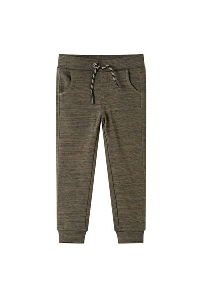 vidaxl Pantaloni de trening pentru copii, kaki închis melanj, 104