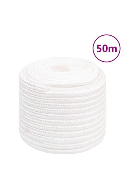 vidaxl Frânghie pentru barcă, albă integrală, 18 mm, 50 m, polipropilenă
