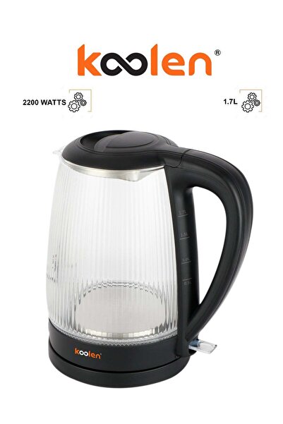 Koolen Electric Glass Kettle - 1.7 L - Boil Dry Protection - 2200W - Transpar...