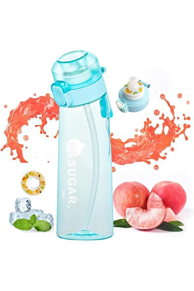 Arabest Sports Water Bottle, Blue Water Bottle with Peach Flavor Pods, 100% N...