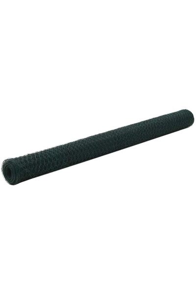 vidaxl Plasa de gard din sarma de găină, verde, 25 x 1.5 m, oțel placat cu PVC