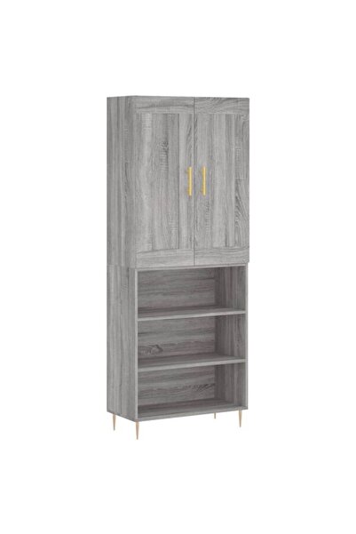 vidaxl Dulap înalt, gri Sonoma, 69,5 x 34 x 180 cm, lemn prelucrat