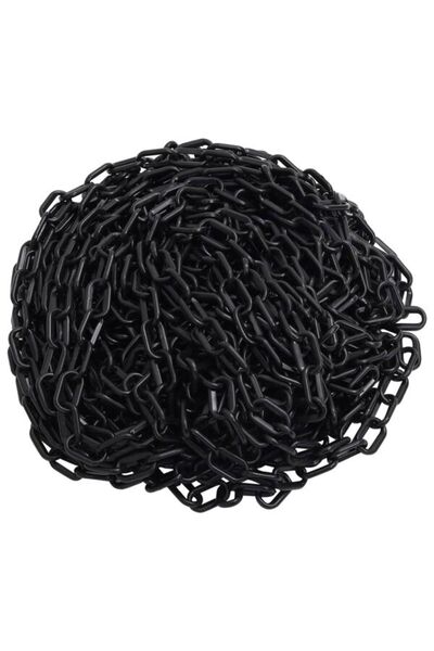 vidaxl Lanț de avertizare, Negru, 30 m, Ø6 mm, Plastic