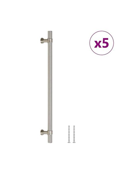 vidaxl Mânere de dulap, 5 bucăți, argintii, 224 mm, oțel inoxidabil