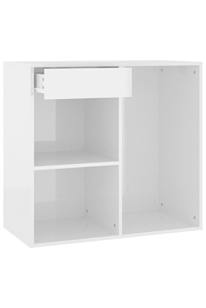 vidaxl Dulap de cosmetice alb extralucios, 80x40x75 cm, lemn prelucrat