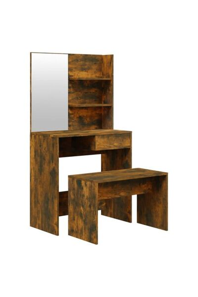 vidaxl Set masă de toaletă, stejar afumat, 74,5 x 40 x 141 cm