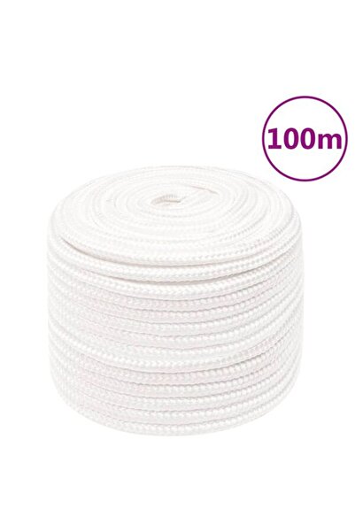 vidaxl Frânghie pentru barcă, albă integrală, 12 mm, 100 m, polipropilenă
