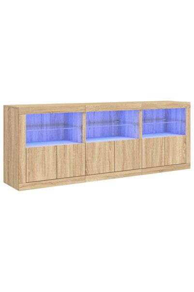 vidaxl Dulap cu lumini LED, stejar Sonoma, 181,5 x 37 x 67 cm