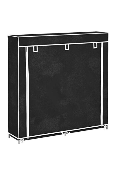 vidaxl Dulap pentru încălțăminte din material textil cu capac, Negru, 115 x 2...