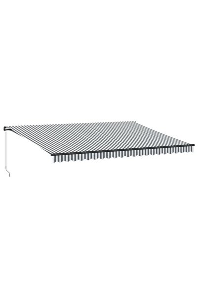 vidaxl Copertină retractabilă manuală cu LED-uri Antracit/Alb 500 x 350 cm
