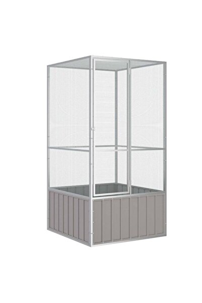 vidaxl Colivie pentru păsări Gri 111 x 107 x 211,5 cm Oțel galvanizat
