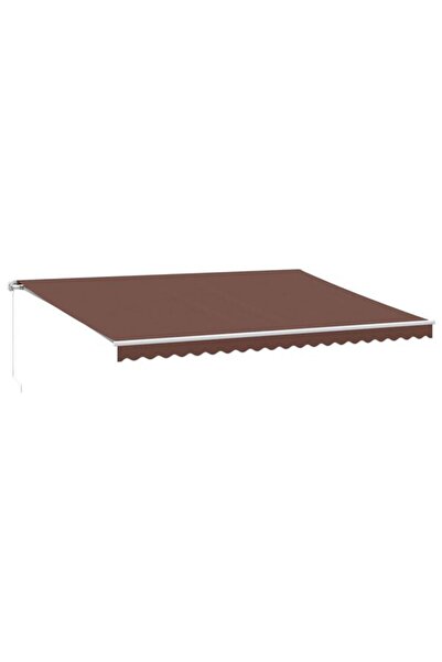 vidaxl Copertină retractabilă manuală, Maro, 500 x 350 cm