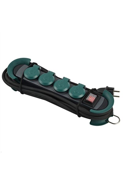 Bachmann Cordon prelungitor pentru exterior, 4 m, 4 prize, negru
